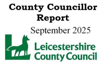 Leicestershire County Council logo with a green fox and text that reads "County Councillor Report September 2025.