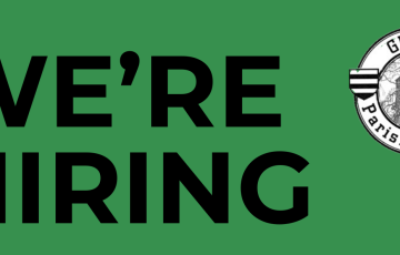 Green and beige poster with the Groby Parish Council logo, large text reading "We're Recruiting" and smaller text "Grounds Operative" below.